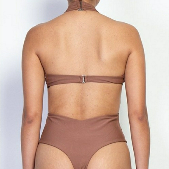 Cutout Lace Up Asymmetric One Piece - Picture 3 of 4